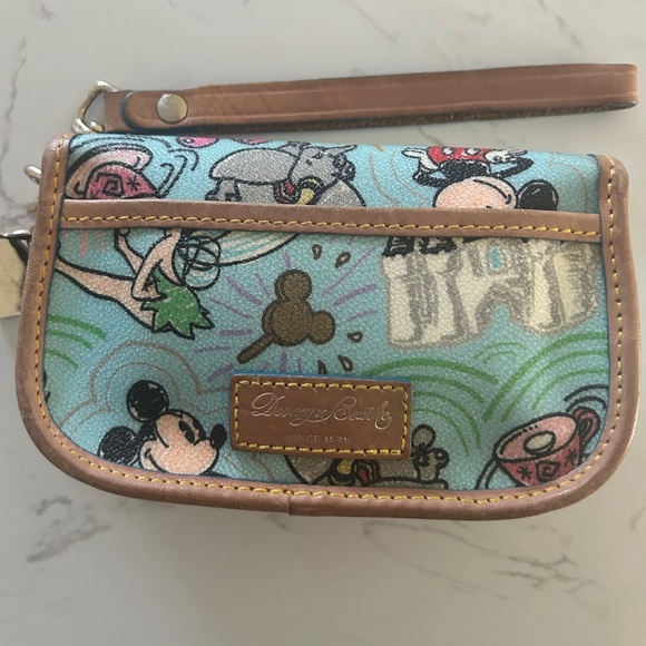 Dooney & Bourke Disney Parks Wristlet, RARE Blue Sketch Pattern